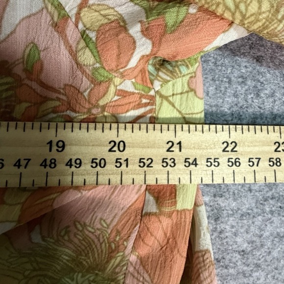 Floral Tie Front Blouse Dolman Sleeve Women's Size M Lightweight - Picture 6 of 9